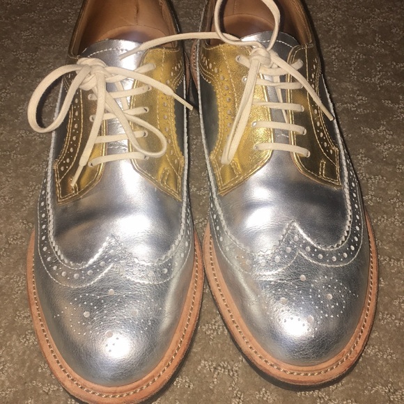 Dr. Martens Shoes - Dr. Martens two-tone metallic wing tip loafers